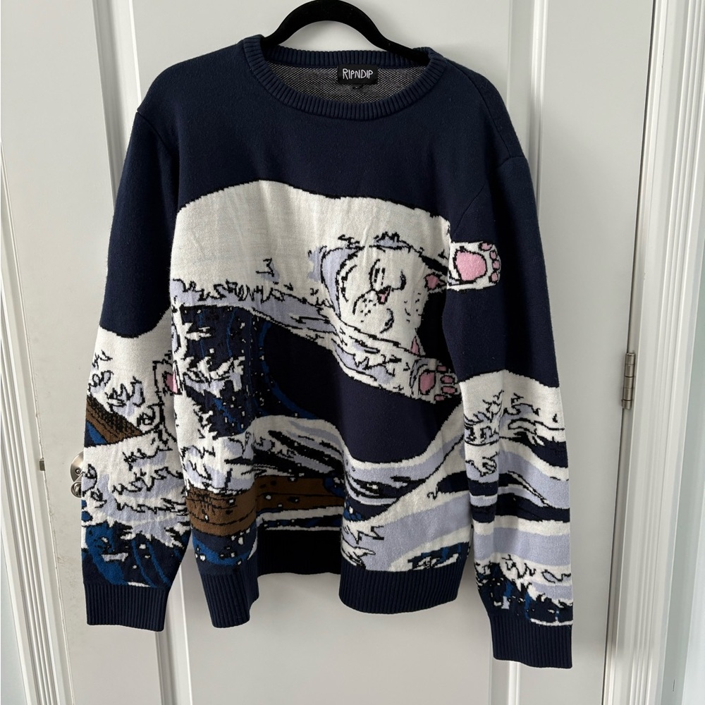 RIPNDIP Navy Blue Graphic Sweater